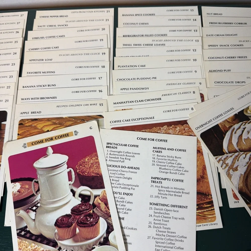 Vintage Betty Crocker Come For Coffee Recipe Cards Desserts Appetizers 1971